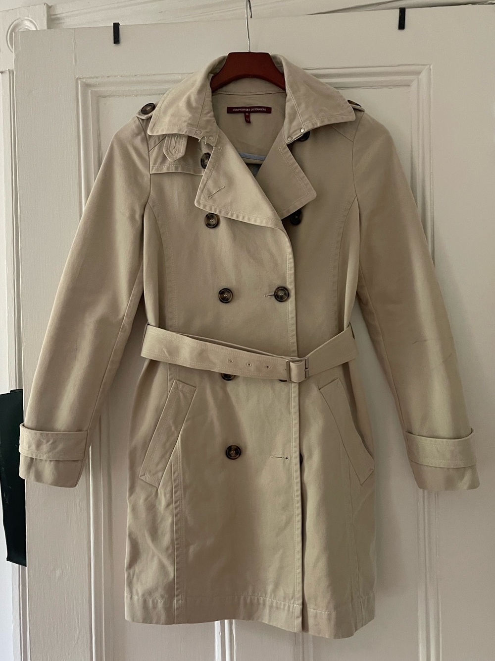 Comptoir Des Cotonniers Cotton Double breasted trench coat size 36FR